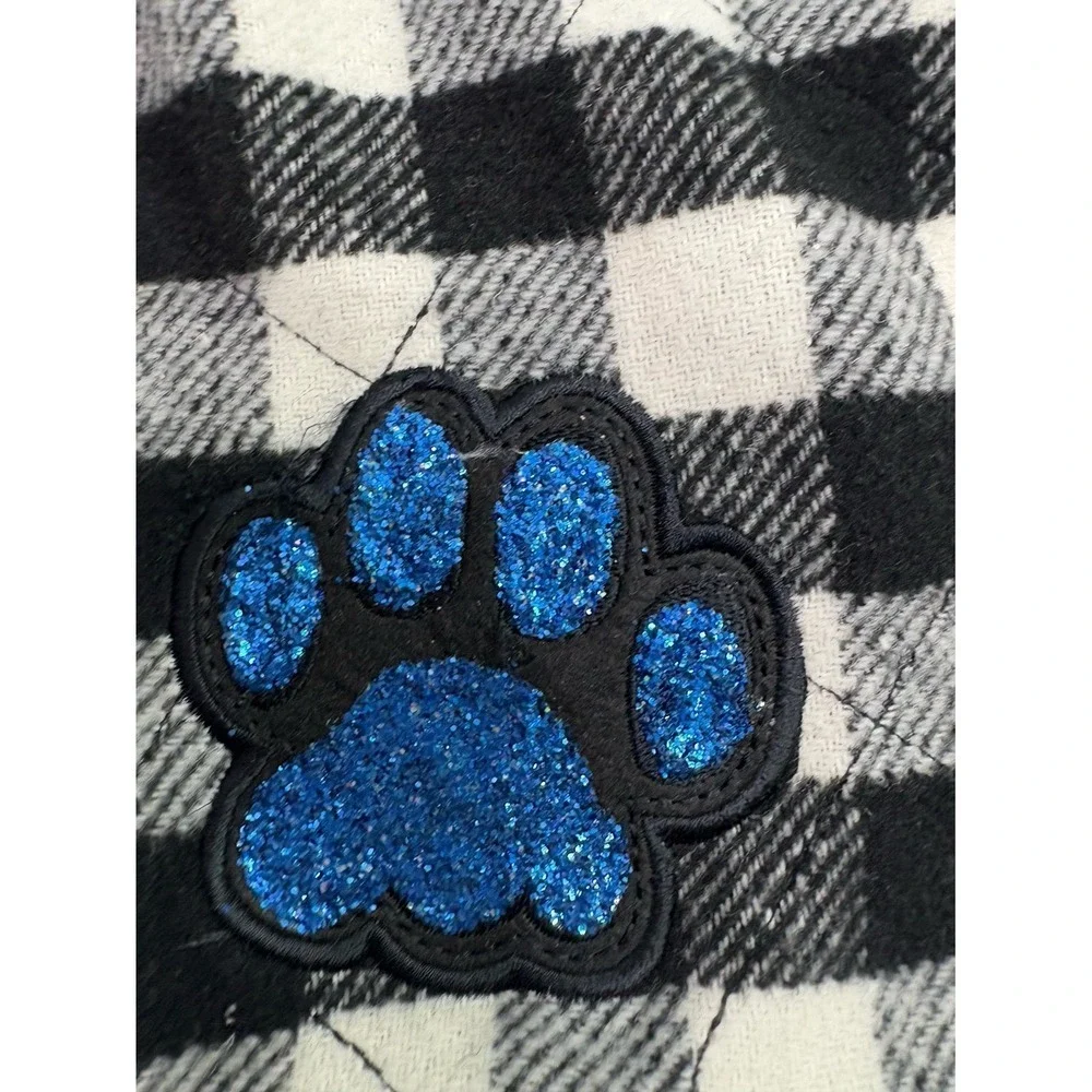 Paw pet Christmas , buffalo, black and white checkered Christmas stockings